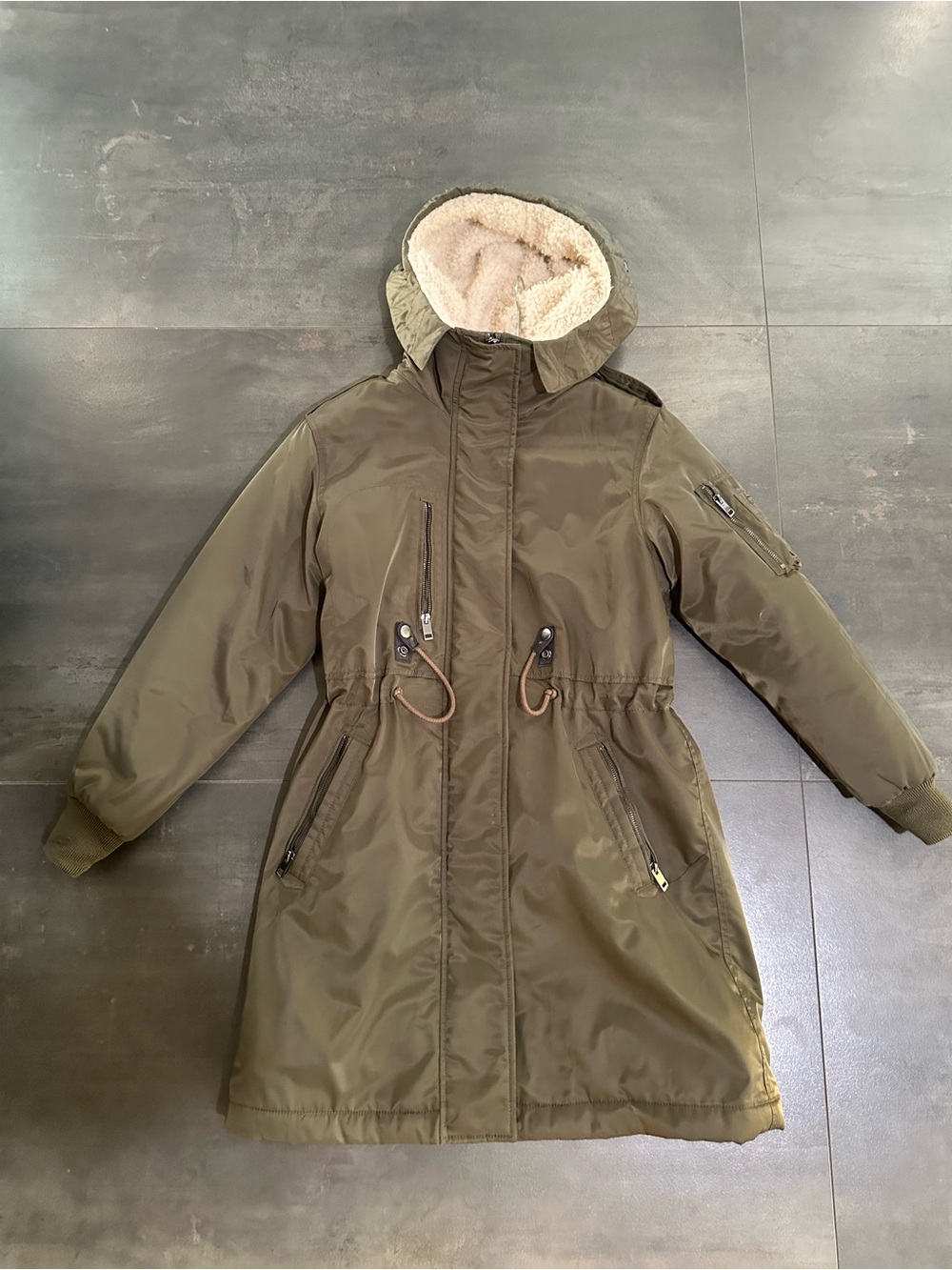 Diesel Olive Green Hooded Utility Parka size XS